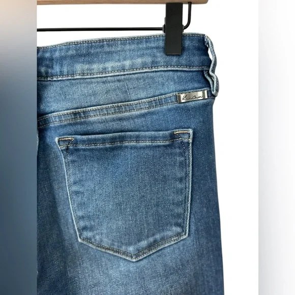 KanCan Jeans Womens Skinny Frayed Fringe Ankle Medium Wash Blue Stretch Denim 28 - Picture 3 of 7